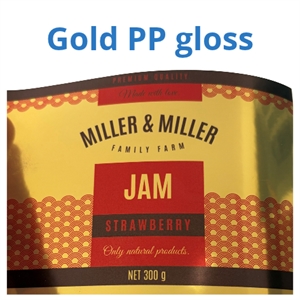 Guld PP Gloss etikett test rulle - 10 cm x 4 meter